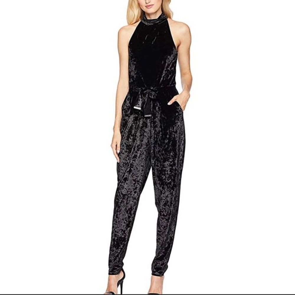 Crushed Velvet Black Romper- Michael Kors Size Large